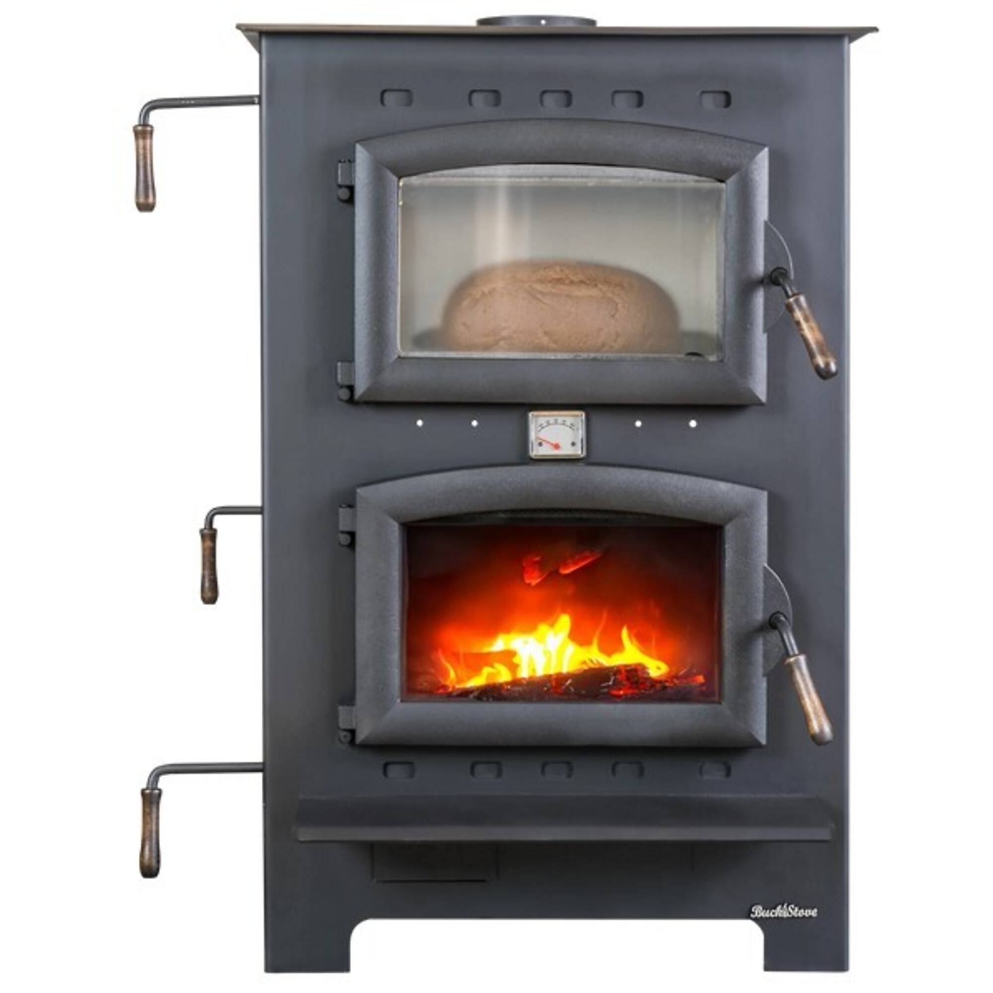 Buck Wood Burning Cookstove with Oven, 28,901 BTU/Hr., Heating Capability 1800 ft², Model# FP Homesteader